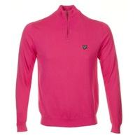 Lyle & Scott Half Zip Cotton Sweater Bright Rose Review