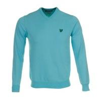 Lyle & Scott V-Neck Cotton Sweater Aqua Review